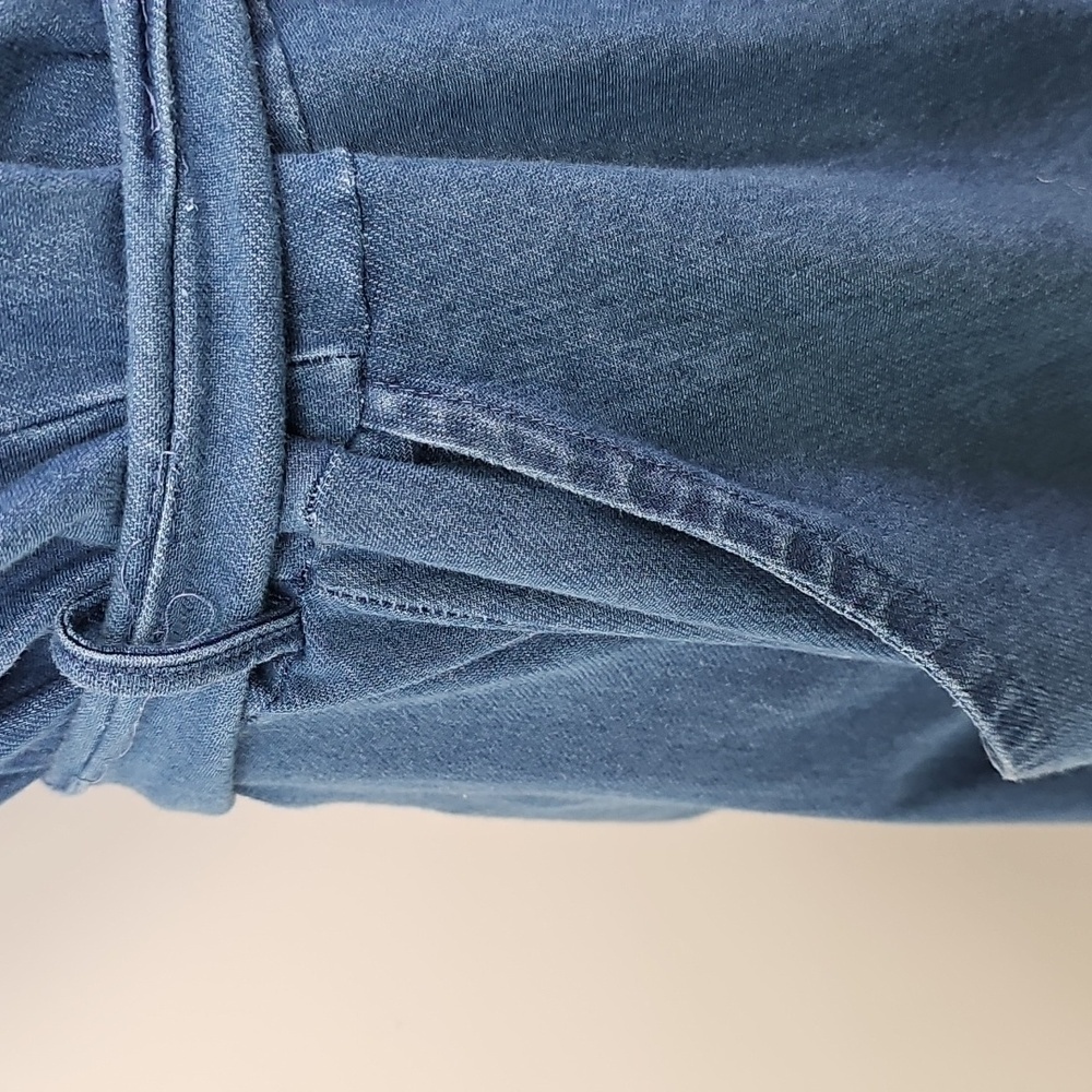 Ashley Stewart Fit & Flare Dress Blue Denim wFront Pockets & Detached Belt Sz:20 - Picture 7 of 13